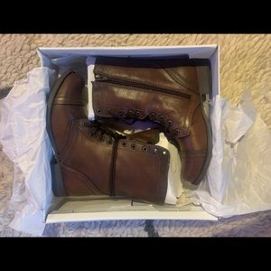 Steve Madden Troopa Boots Brown Leather Brand New